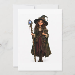 Cute Halloween Witch Magic Spell Greeting Card