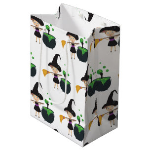Cute Halloween Witch Medium Gift Bag