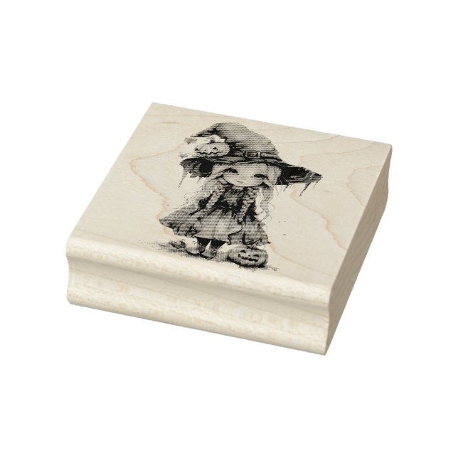Cute Halloween Witch Rubber Stamp (Stamp)