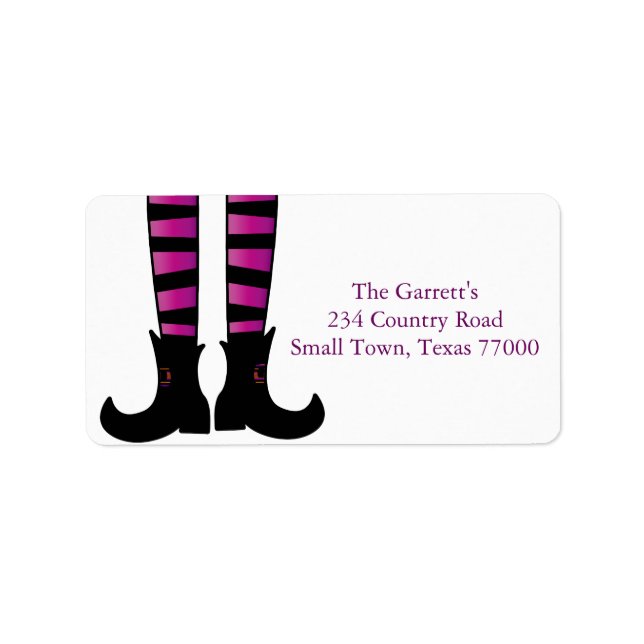 Cute Halloween Witch Shoes Personalised Address Label (Front)
