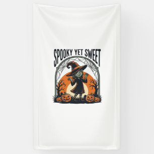 Cute Halloween Witch Spooky Yet Sweet Vintage Tee_ Banner