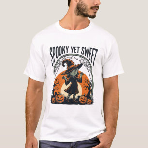 Cute Halloween Witch Spooky Yet Sweet Vintage Tee_ T-Shirt