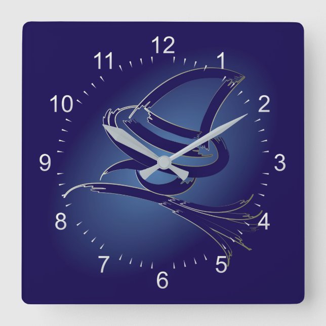 Cute Halloween witch Square Wall Clock (Front)
