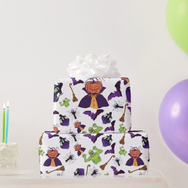 Cute Halloween Witches Kids Gift Wrapping Paper (Party Gifts)
