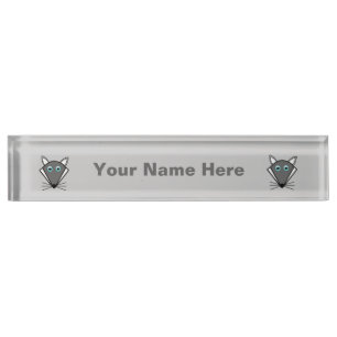 Cute Halloween Wolf Custom Desk Nameplate