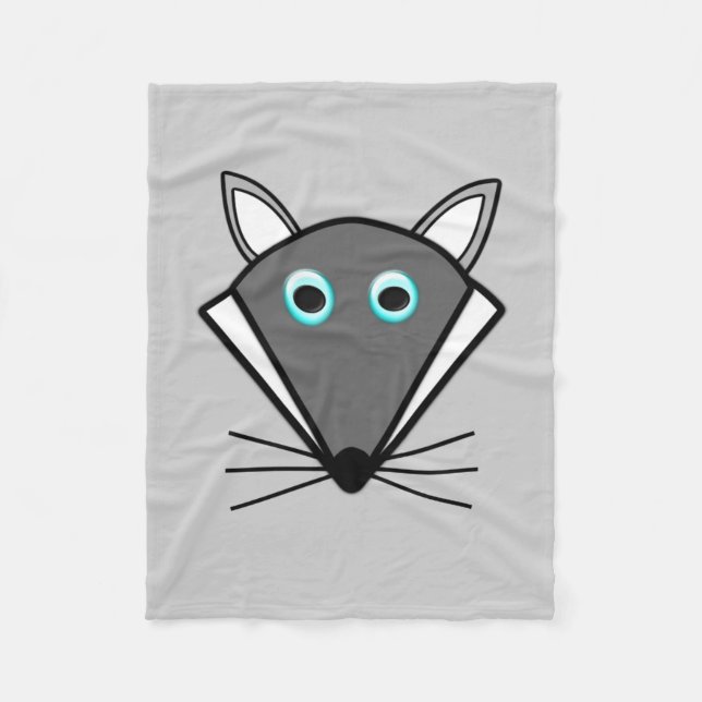 Cute Halloween Wolf Fleece Blanket (Front)