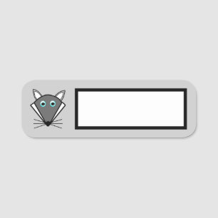 Cute Halloween Wolf Name Tag