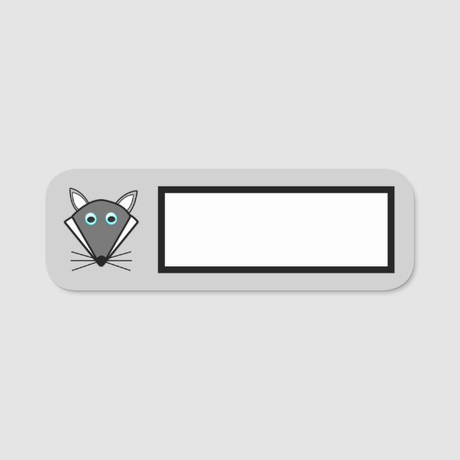 Cute Halloween Wolf Name Tag (Front)