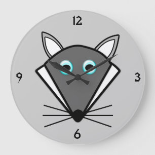 Cute Halloween Wolf Wall Clock