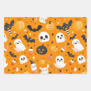 Cute Halloween Wrapping Paper Sheet