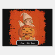 Cute Halloween Yard Sign, Vintage Halloween