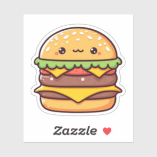 Cute Hamburger Custom-Cut Vinyl Stickers