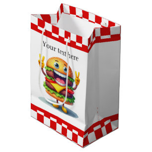 Cute hamburger lovers party  medium gift bag
