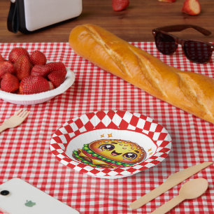 Cute Hamburger lovers party Paper Plate