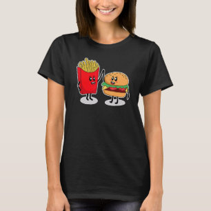 Cute Hamburger Men Women Hamburger French Fries T-Shirt