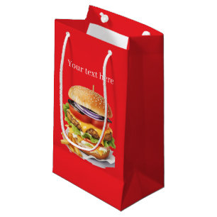 Cute hamburger party customisable small gift bag