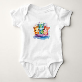 Cute Hamster Baby Bodysuit – Colorful Cartoon