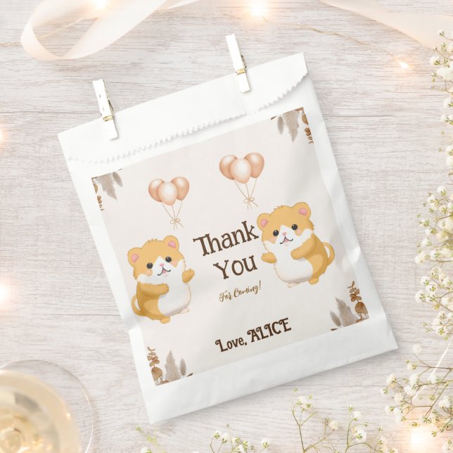 Cute Hamster Baby Shower Favour Bags (Clipped)