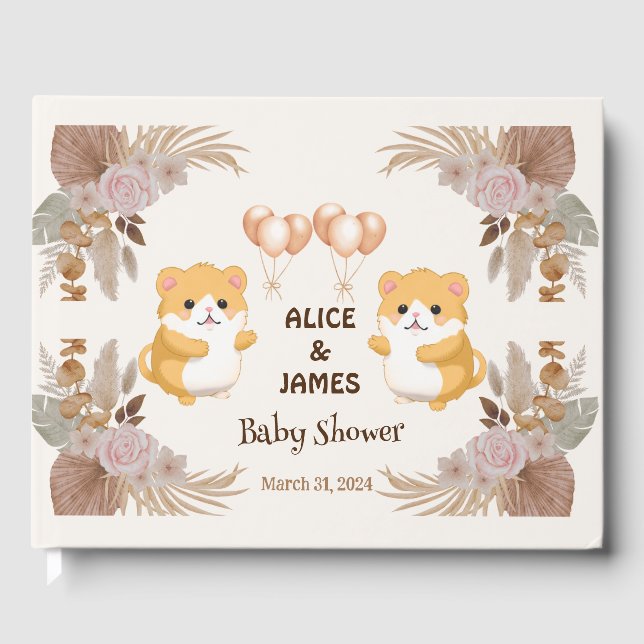  Cute Hamster Baby Shower Guest Book (Front)