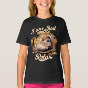 Cute Hamster Beach Sunset I Am Just Relax T-Shirt