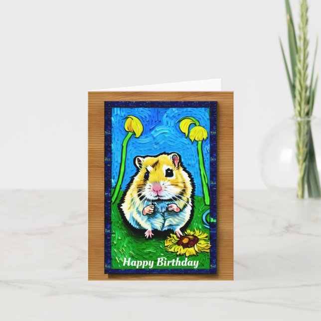 Cute Hamster Birthday Card (Front)