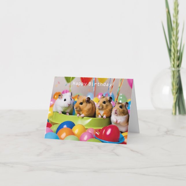 Cute Hamster Birthday Card (Front)