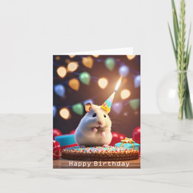 Cute Hamster Birthday Card (Front)