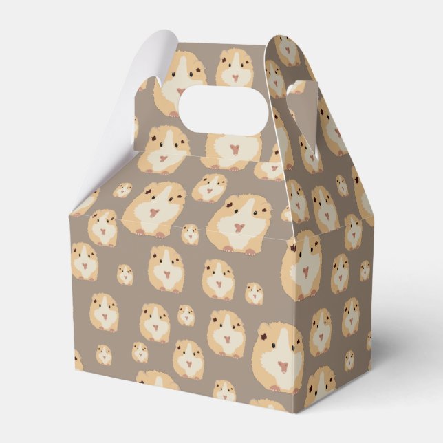 Cute Hamster Brown Pattern Favour Box (Front Side)