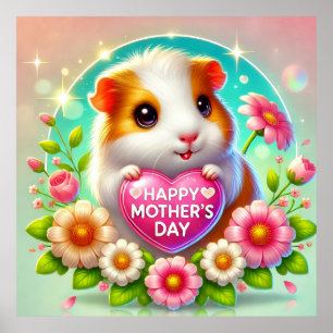 Cute Hamster Celebrating Mother’s day Poster
