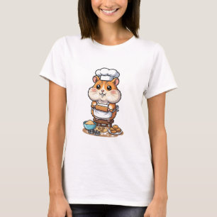 Cute Hamster Chef Character Baking Cookies T-Shirt