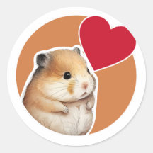 Cute Hamster Classic Round Sticker