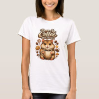 Cute Hamster Coffee Lover Funny Coffee Hamster Des