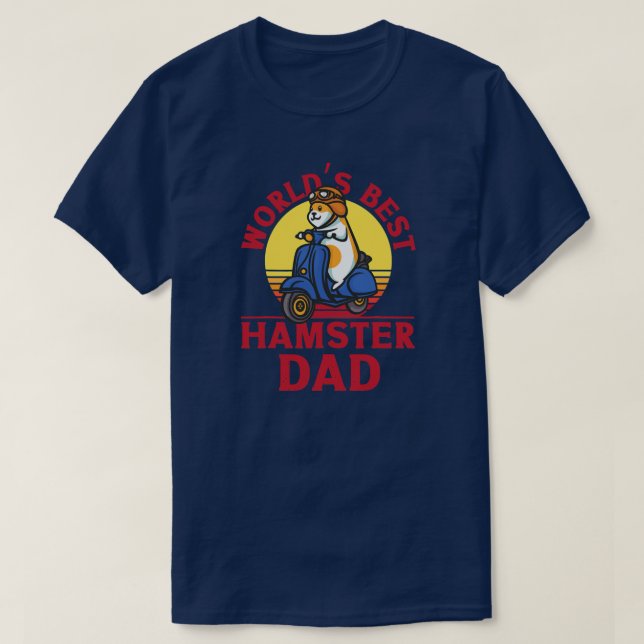 Cute Hamster Dad Father Retro Motor Scooter T-Shirt (Design Front)