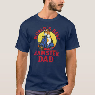 Cute Hamster Dad Father Retro Motor Scooter T-Shirt