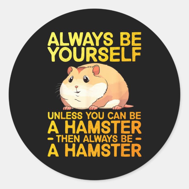 Cute Hamster Design For Men Women Kids Dwarf Hamst Classic Round Sticker (Front)