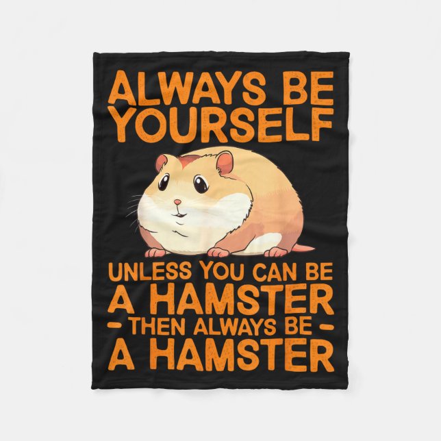 Cute Hamster Design For Men Women Kids Dwarf Hamst Fleece Blanket (Front)