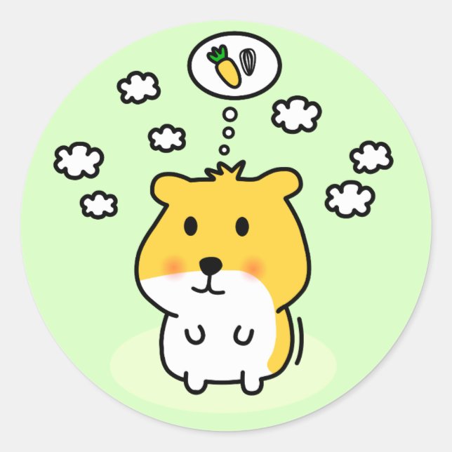 cute hamster dream classic round sticker (Front)