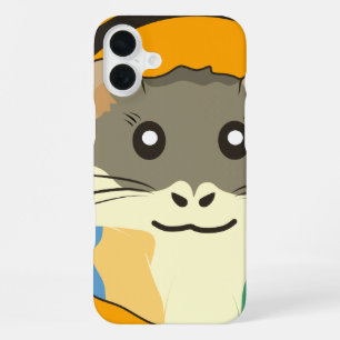Cute hamster face with colourful fur: Animal lover iPhone 16 Plus Case