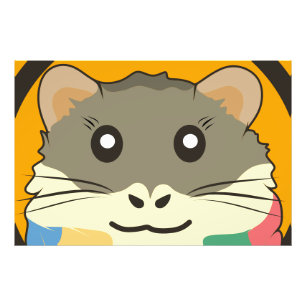 Cute hamster face with colourful fur: Animal lover Photo Print