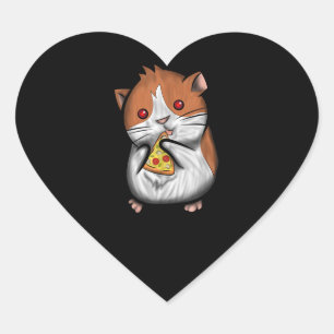 Cute Hamster Guinea Pig Love Pizza Heart Sticker