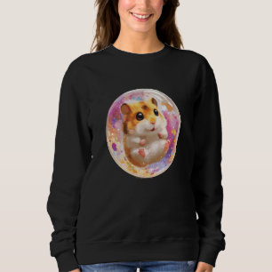 Cute Hamster in Colourful Bubble for Pet Lovers Sweatshirt