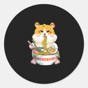 Cute Hamster  Kawaii Ramen Classic Round Sticker