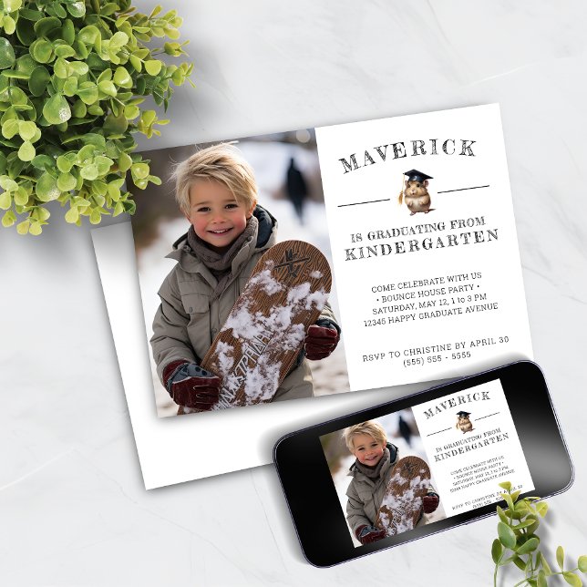 Cute Hamster Kindergarten Graduation Invitation  (Creator Uploaded)