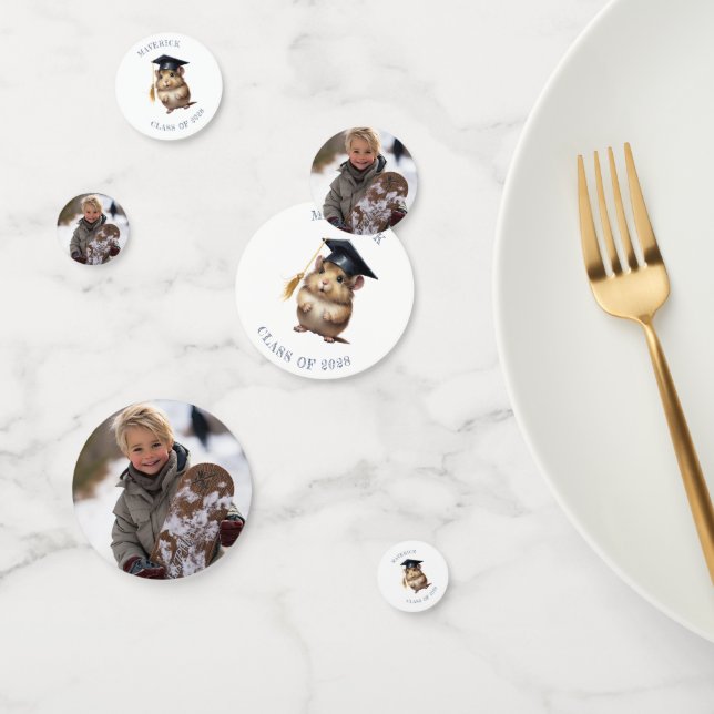 Cute Hamster Kindergarten Graduation Photo Confetti (Group)