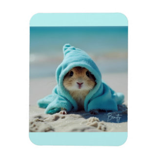 Cute Hamster on the Beach-Adorable Summer Design Magnet