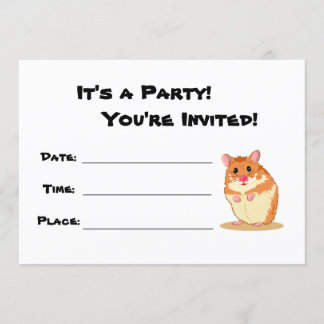 Cute hamster party invitation