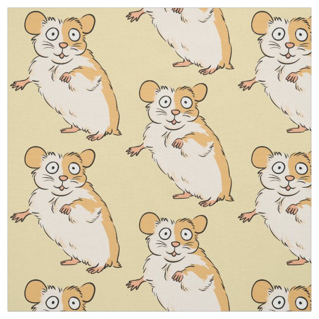 Cute Hamster Pattern Fabric (Swatch)