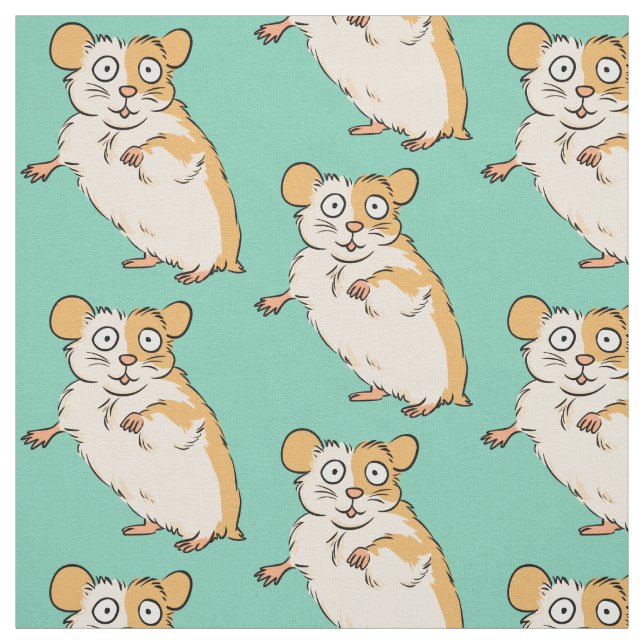 Cute Hamster Pattern Fabric (Swatch)