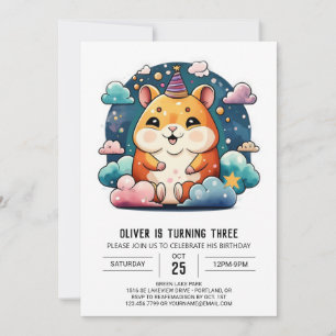 Cute Hamster Printable Birthday Invitation