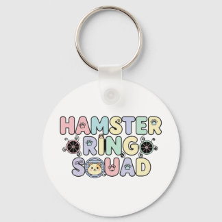 Cute Hamster Ring Squad Pastel Design Key Ring